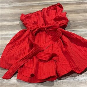 Vibrant Red Strapless Dress